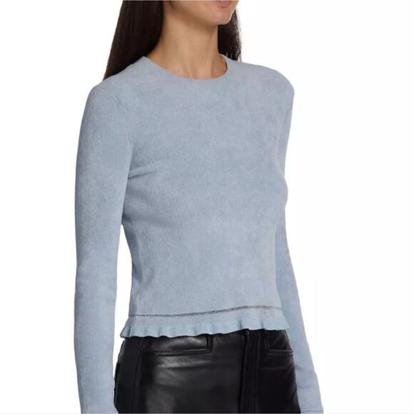 Proenza Schouler Sweaters - NWT Proenza Schouler White Label Blue Cropped Chenille Sweater, size S